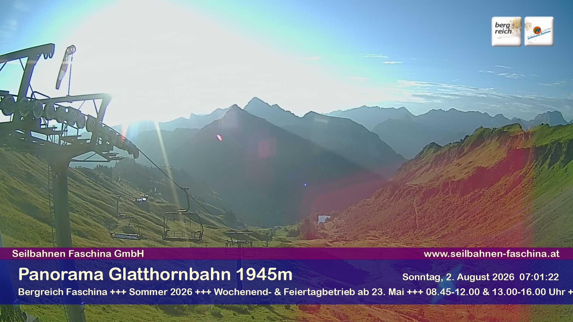 Archiv Foto Webcam Panoramablick von der Glatthornbahn