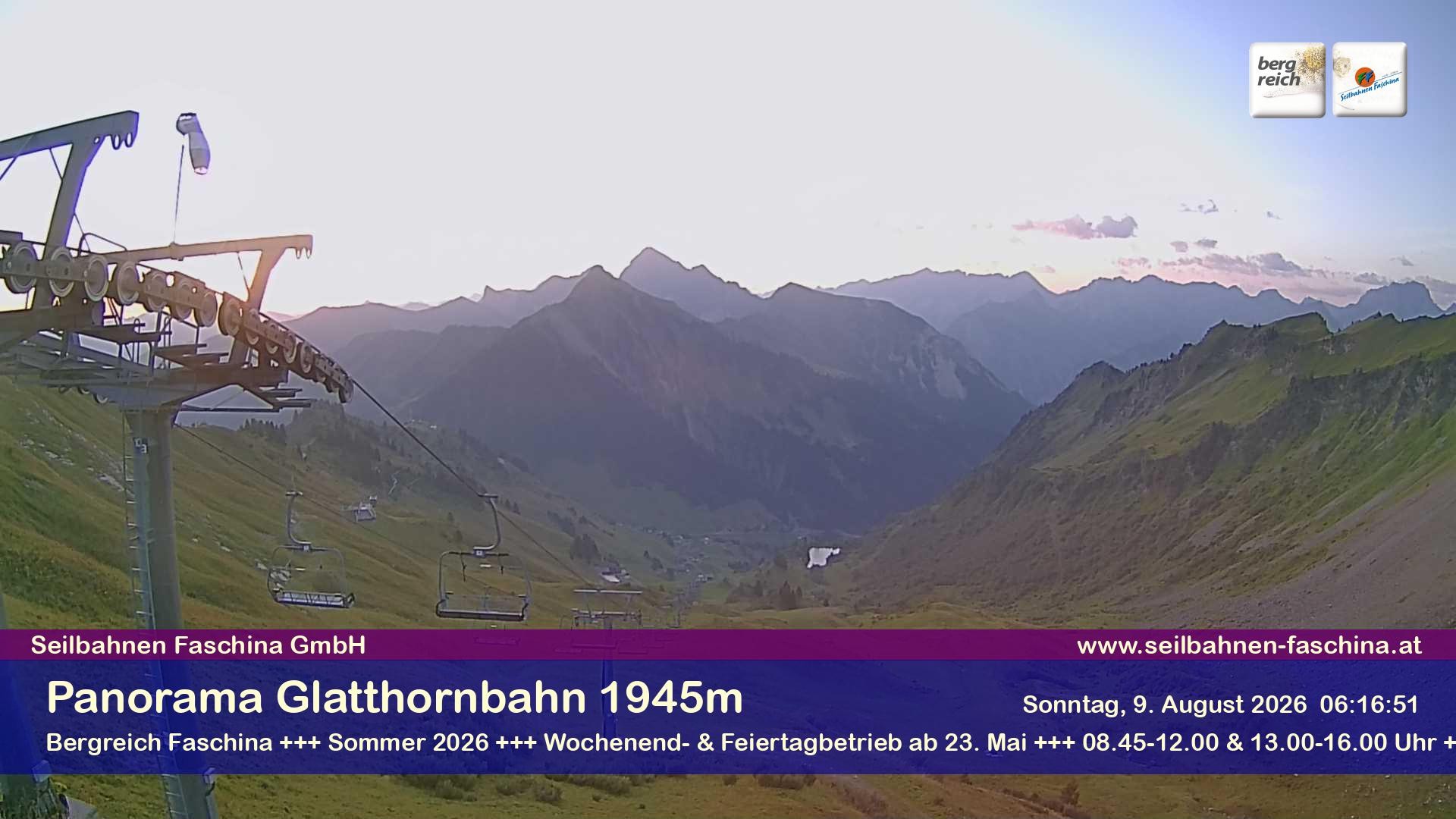 Archiv Foto Webcam Panoramablick von der Glatthornbahn