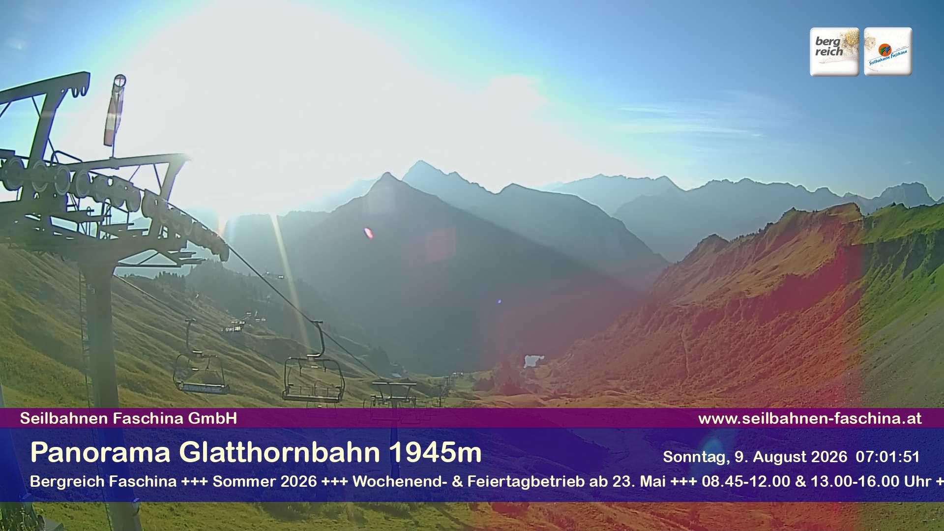 Archiv Foto Webcam Panoramablick von der Glatthornbahn