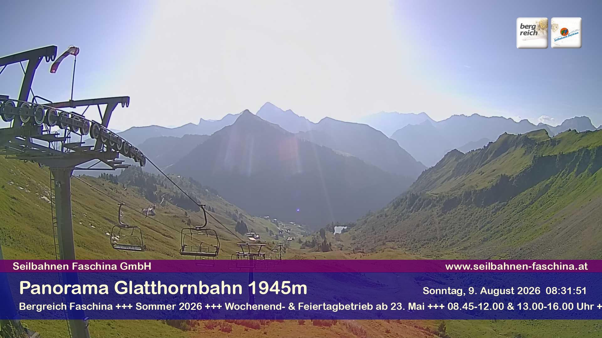 Archiv Foto Webcam Panoramablick von der Glatthornbahn