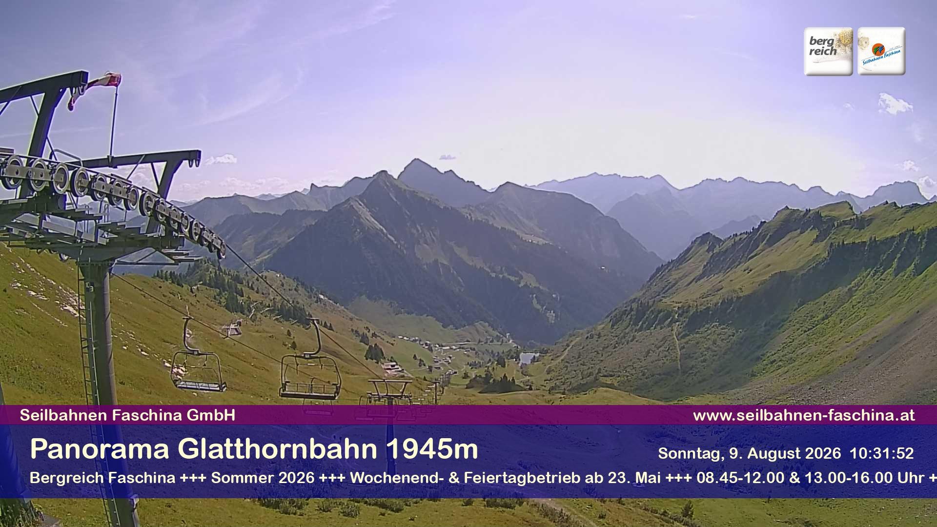 Archiv Foto Webcam Panoramablick von der Glatthornbahn