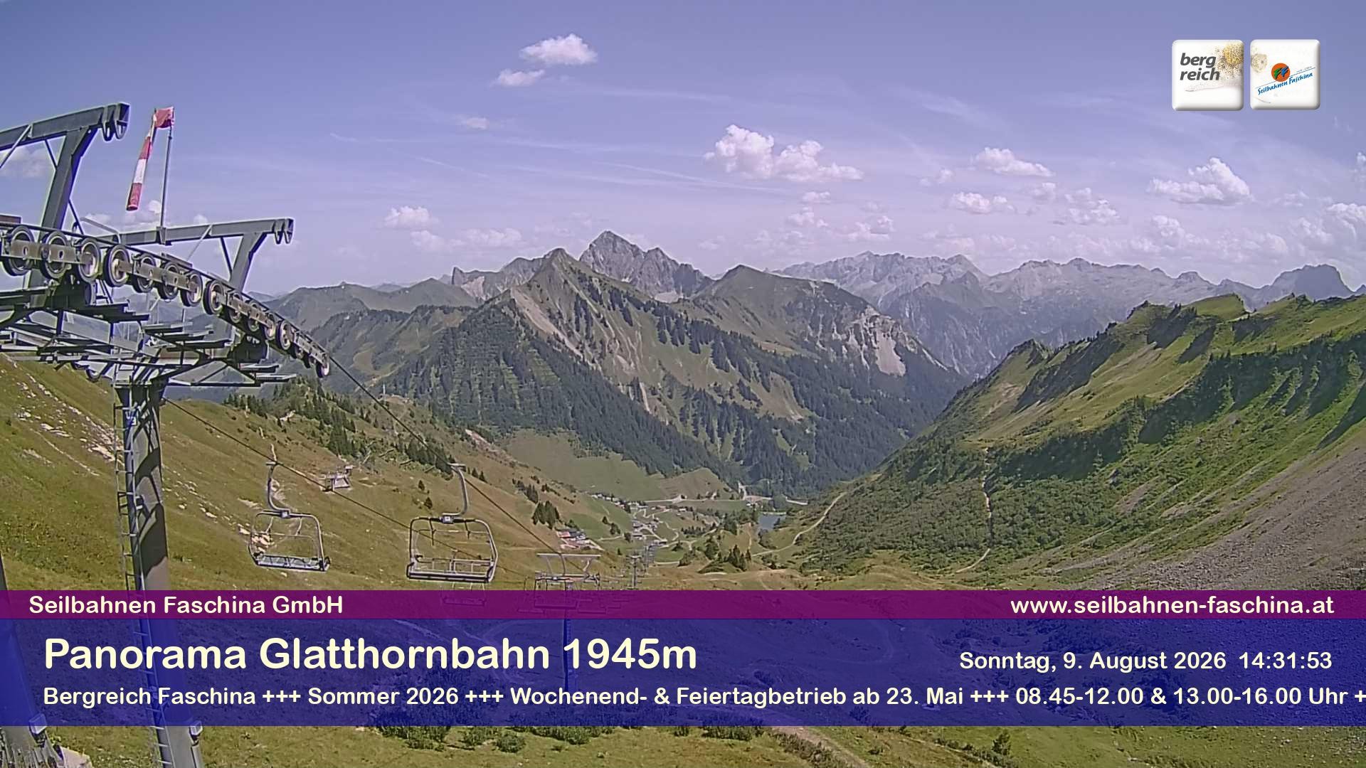 Archiv Foto Webcam Panoramablick von der Glatthornbahn