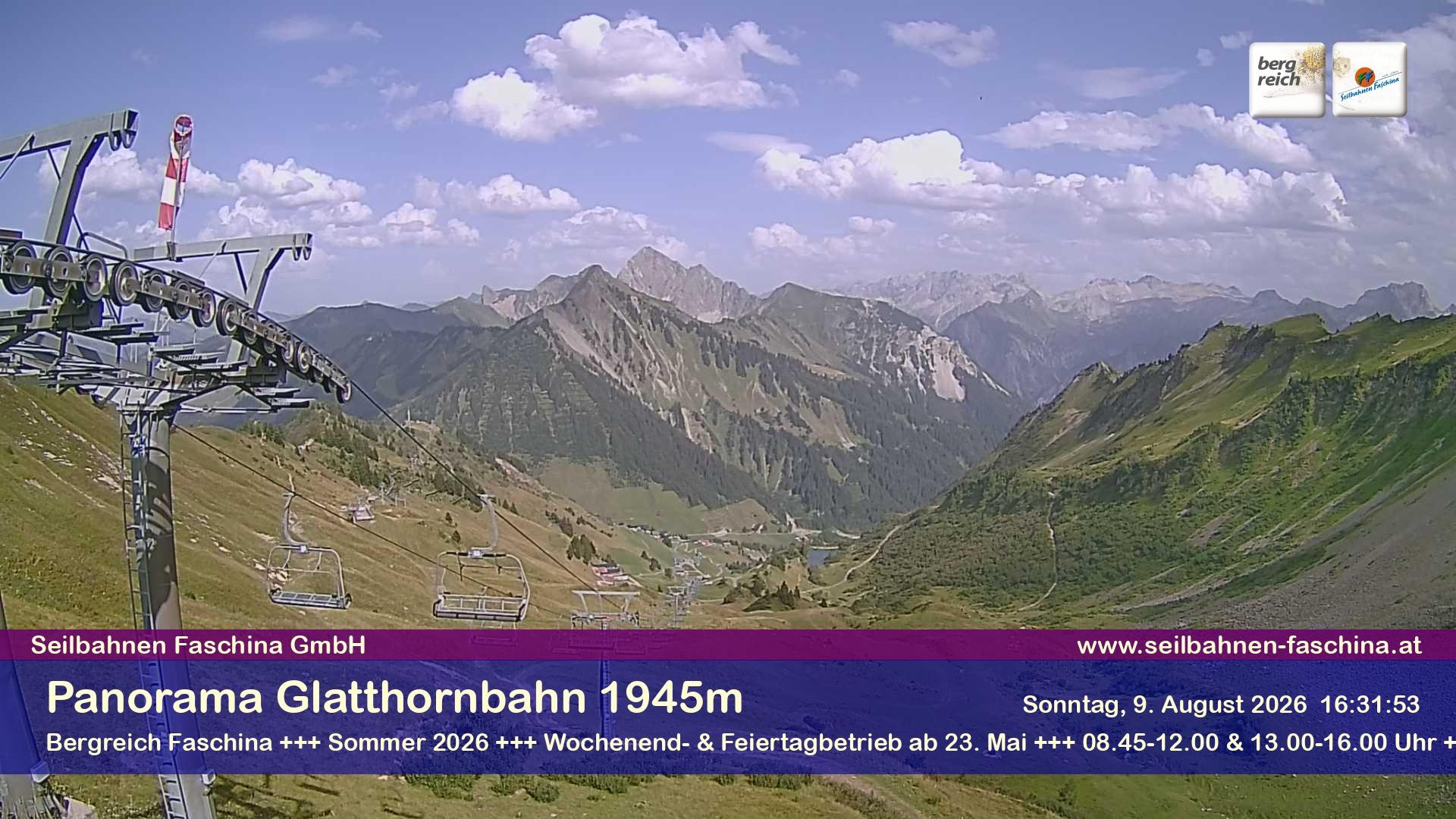 Archiv Foto Webcam Panoramablick von der Glatthornbahn