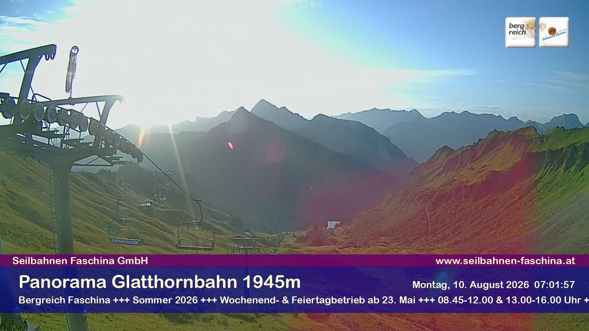 Archiv Foto Webcam Panoramablick von der Glatthornbahn