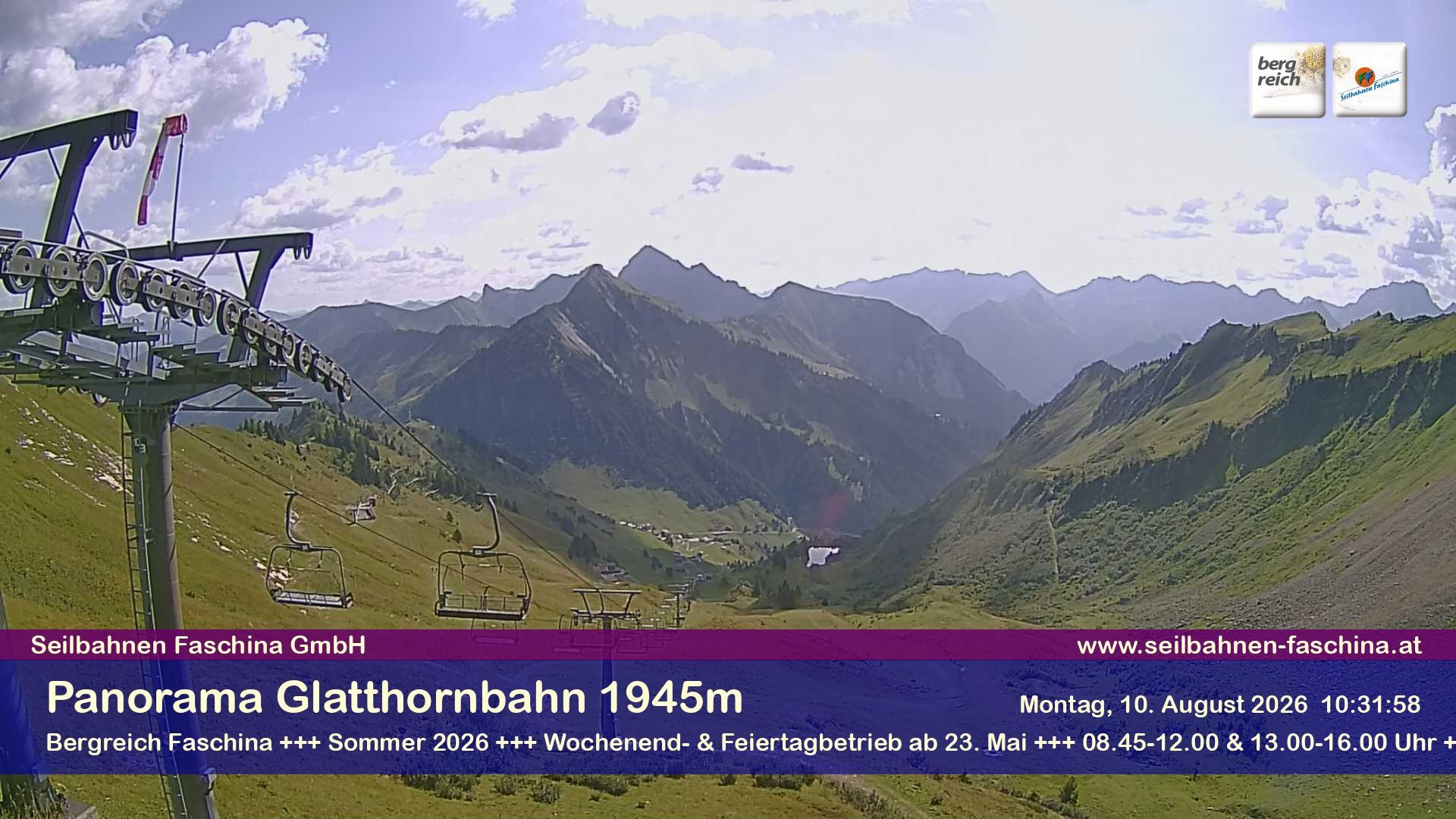 Archiv Foto Webcam Panoramablick von der Glatthornbahn