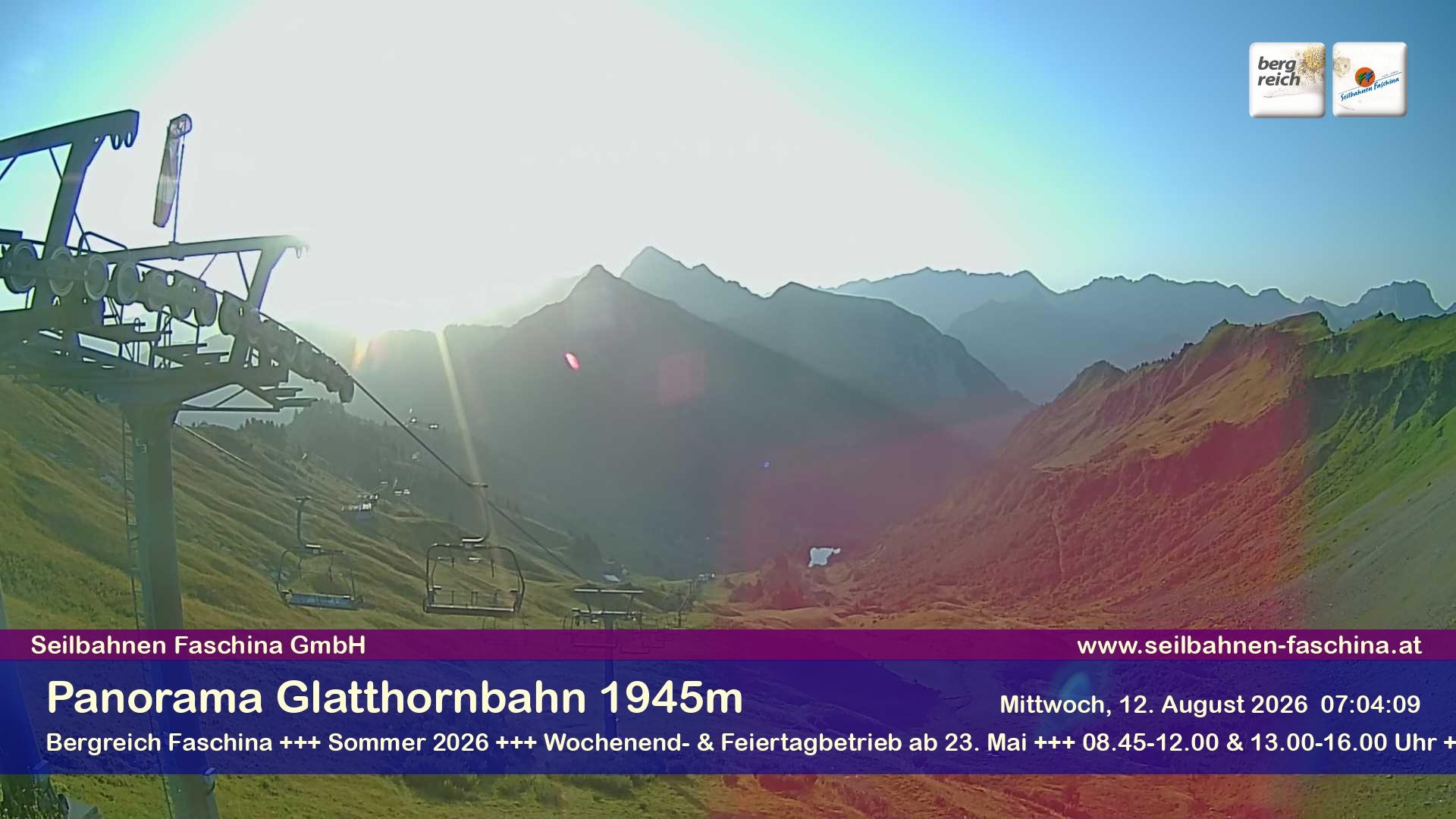 Archiv Foto Webcam Panoramablick von der Glatthornbahn