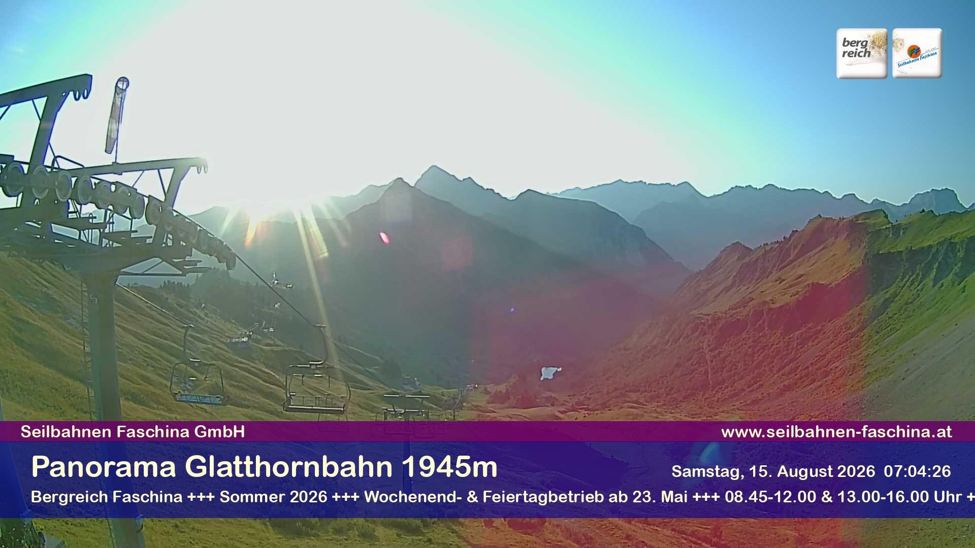 Archiv Foto Webcam Panoramablick von der Glatthornbahn