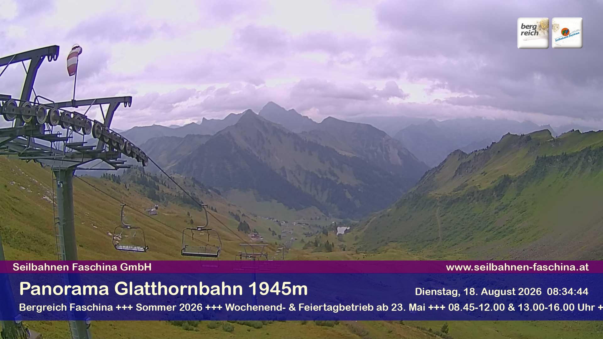 Archiv Foto Webcam Panoramablick von der Glatthornbahn
