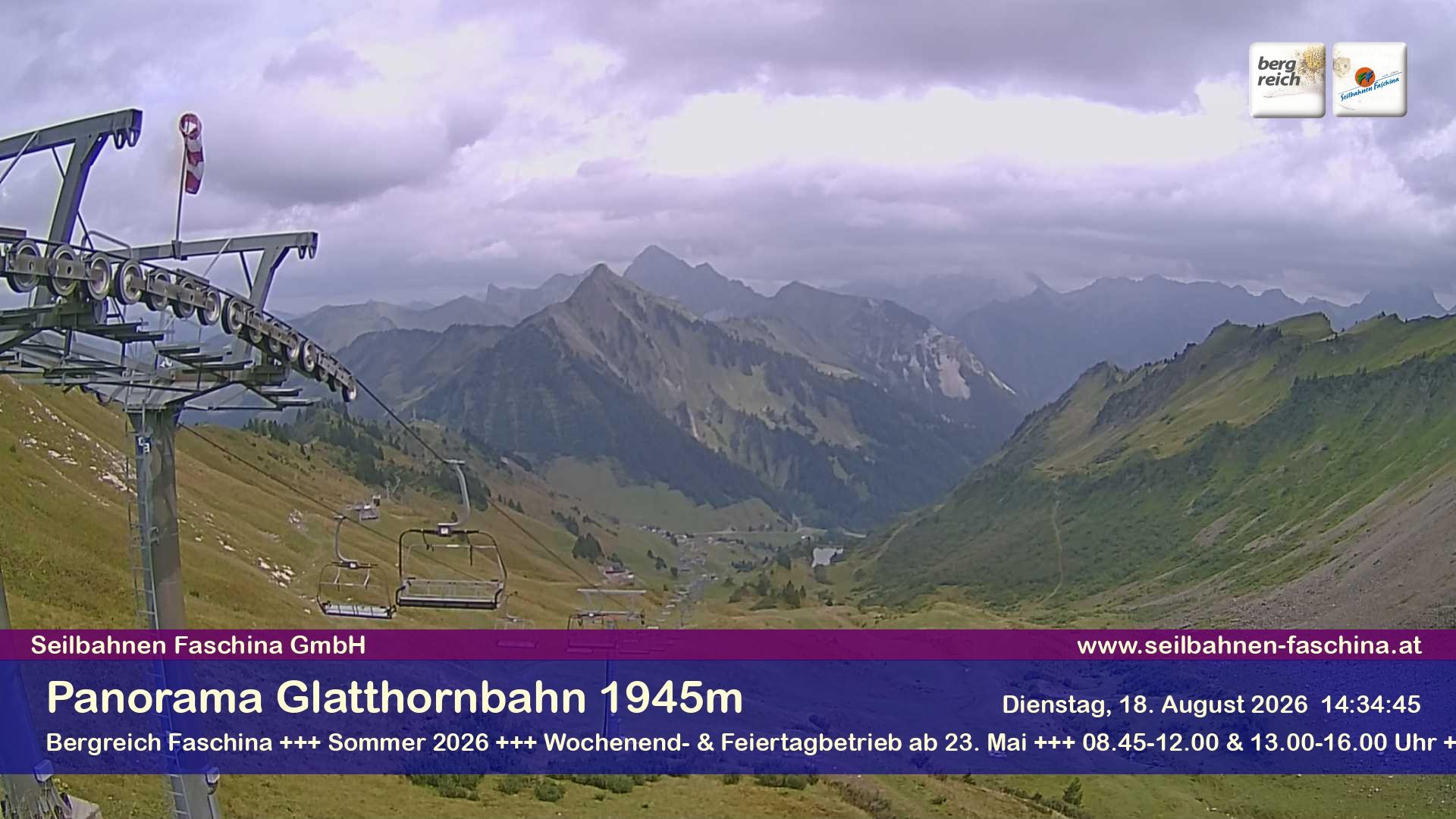 Archiv Foto Webcam Panoramablick von der Glatthornbahn