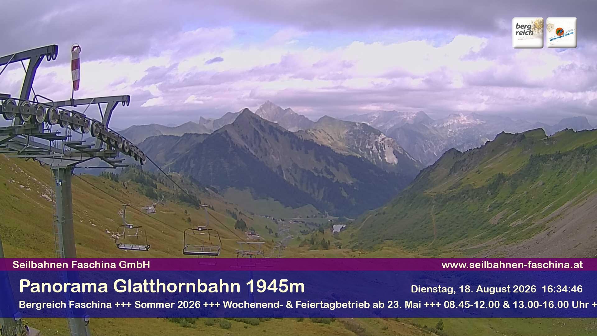 Archiv Foto Webcam Panoramablick von der Glatthornbahn