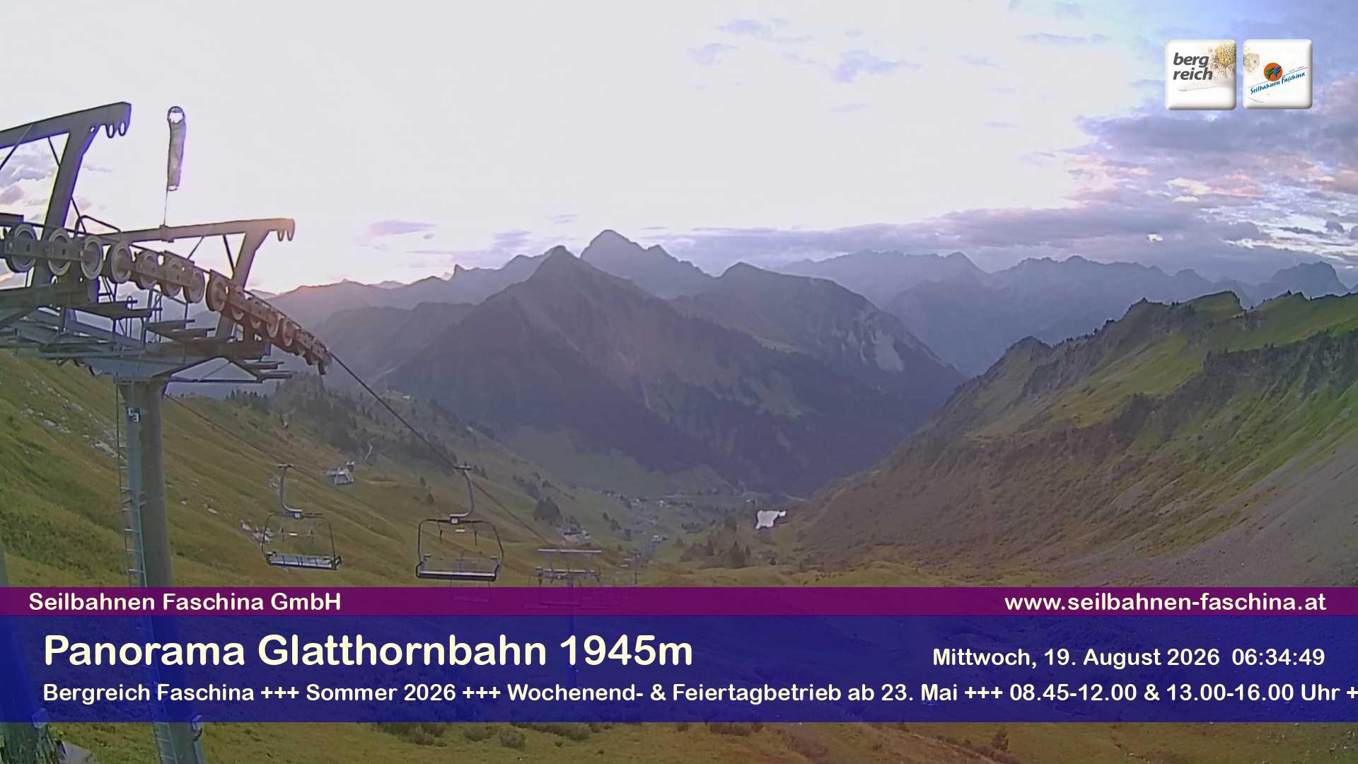 Archiv Foto Webcam Panoramablick von der Glatthornbahn