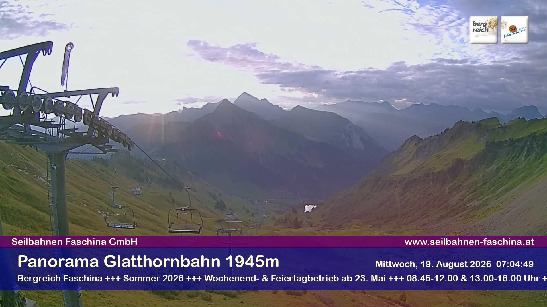 Archiv Foto Webcam Panoramablick von der Glatthornbahn