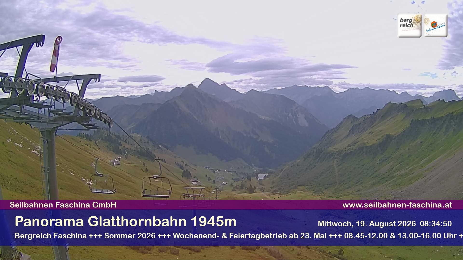 Archiv Foto Webcam Panoramablick von der Glatthornbahn