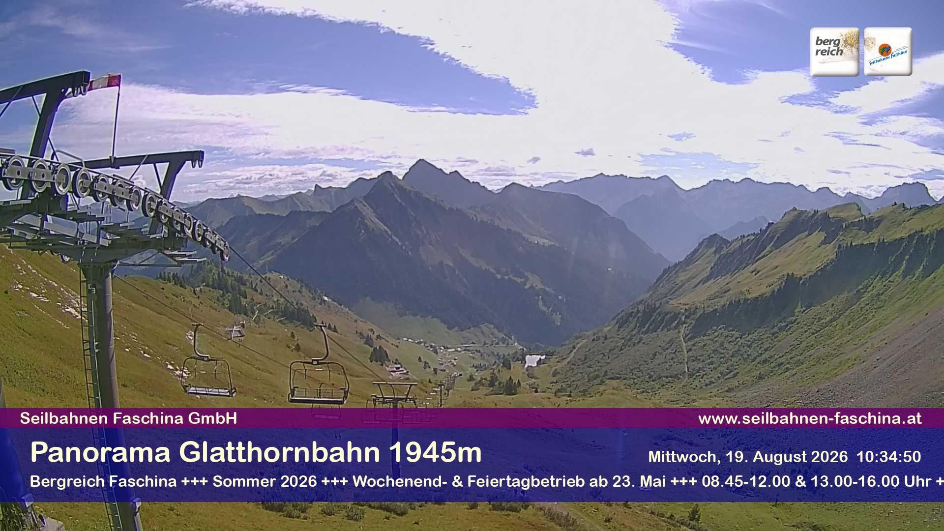 Archiv Foto Webcam Panoramablick von der Glatthornbahn