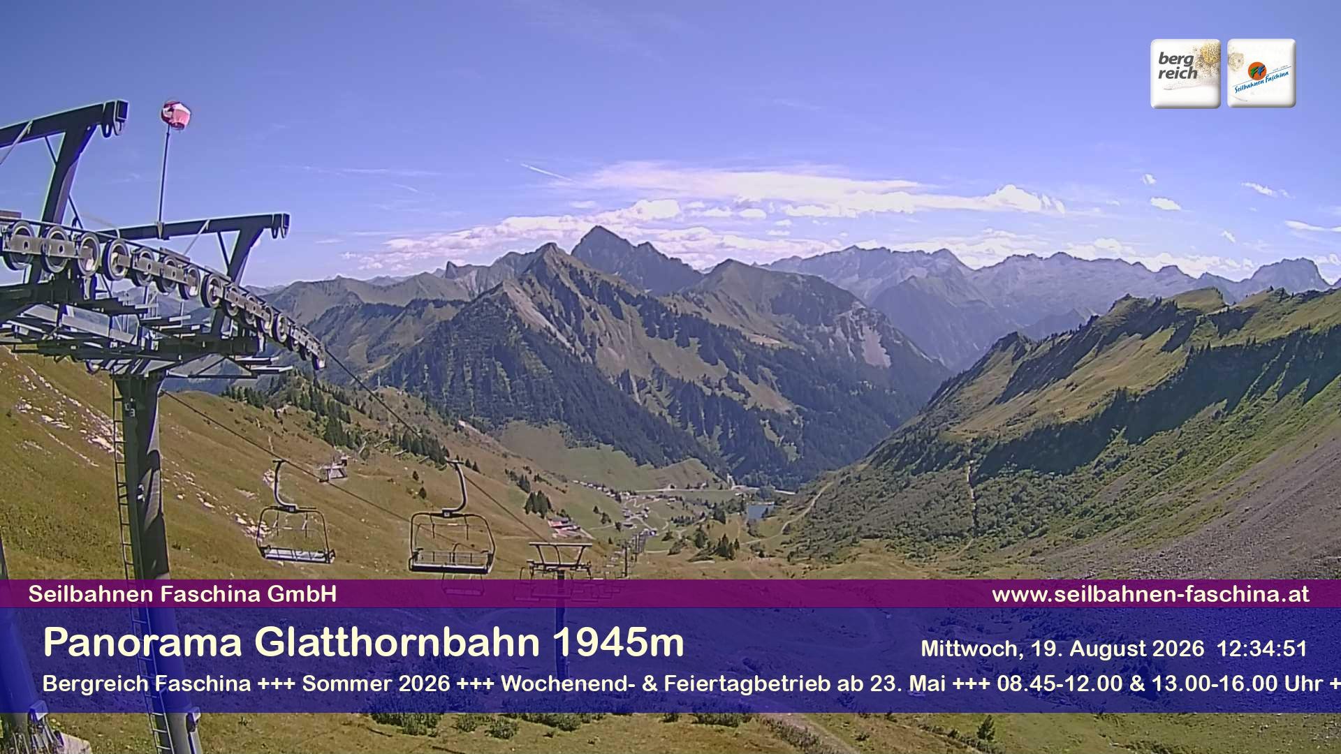 Archiv Foto Webcam Panoramablick von der Glatthornbahn