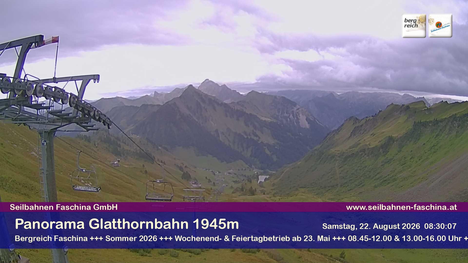 Archiv Foto Webcam Panoramablick von der Glatthornbahn