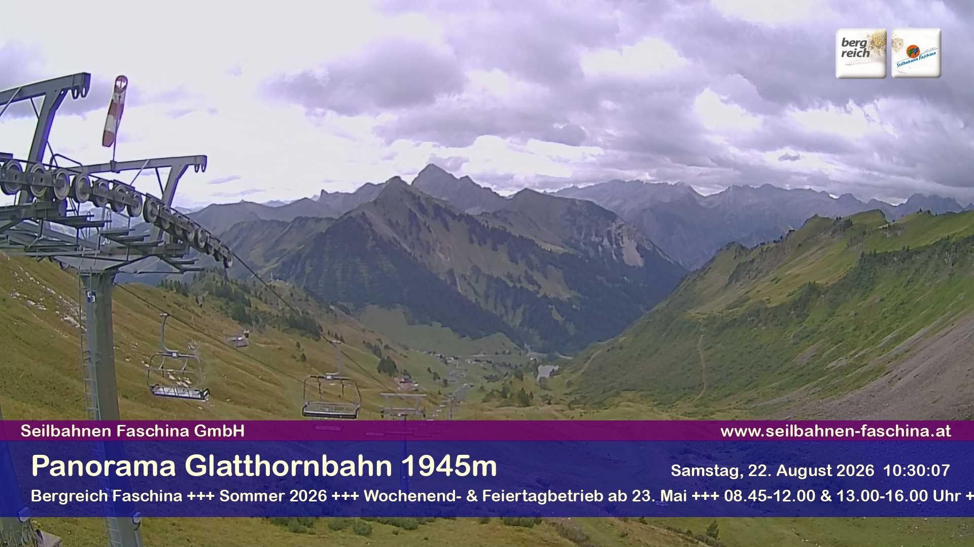 Archiv Foto Webcam Panoramablick von der Glatthornbahn
