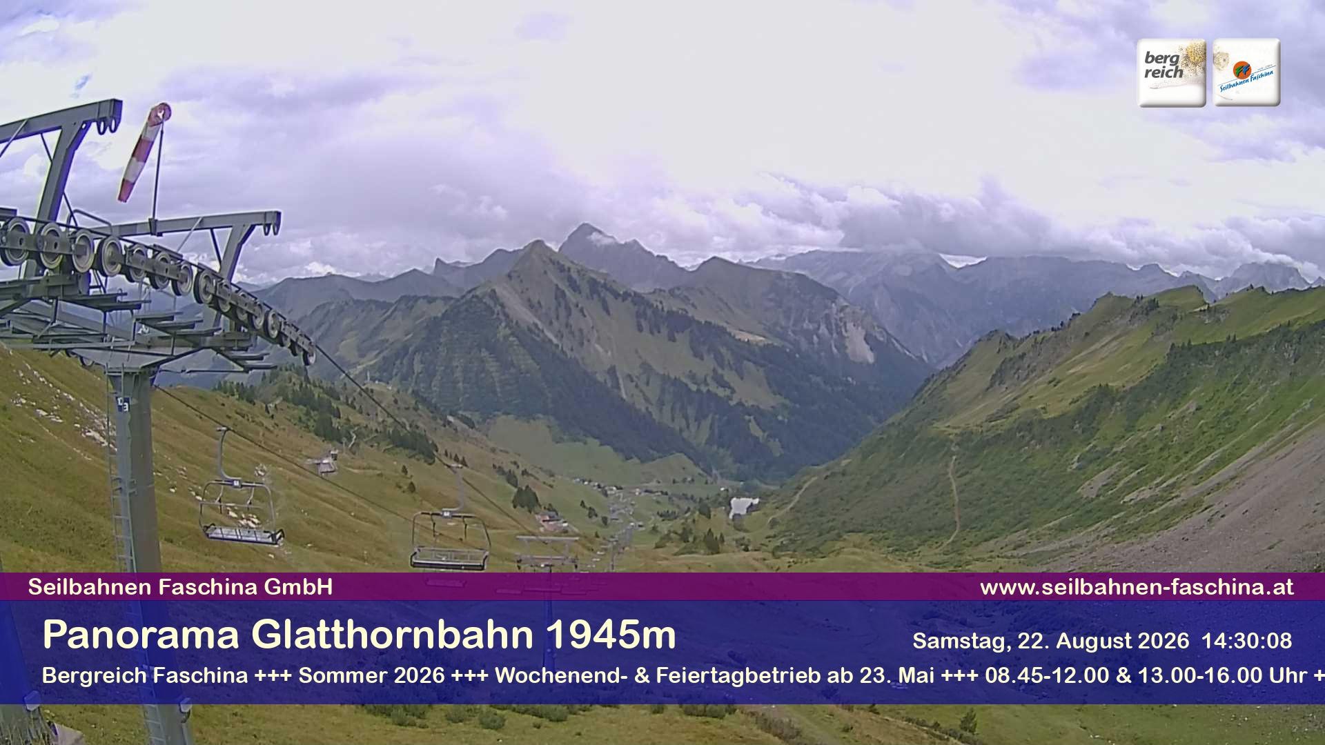 Archiv Foto Webcam Panoramablick von der Glatthornbahn
