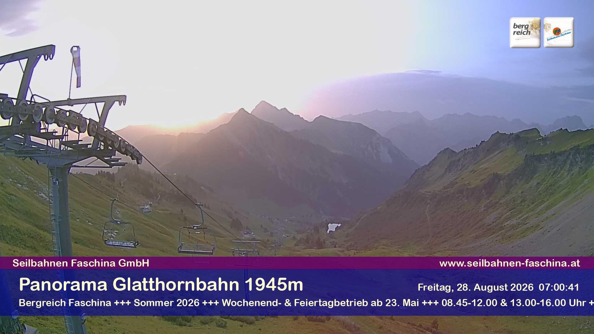 Archiv Foto Webcam Panoramablick von der Glatthornbahn