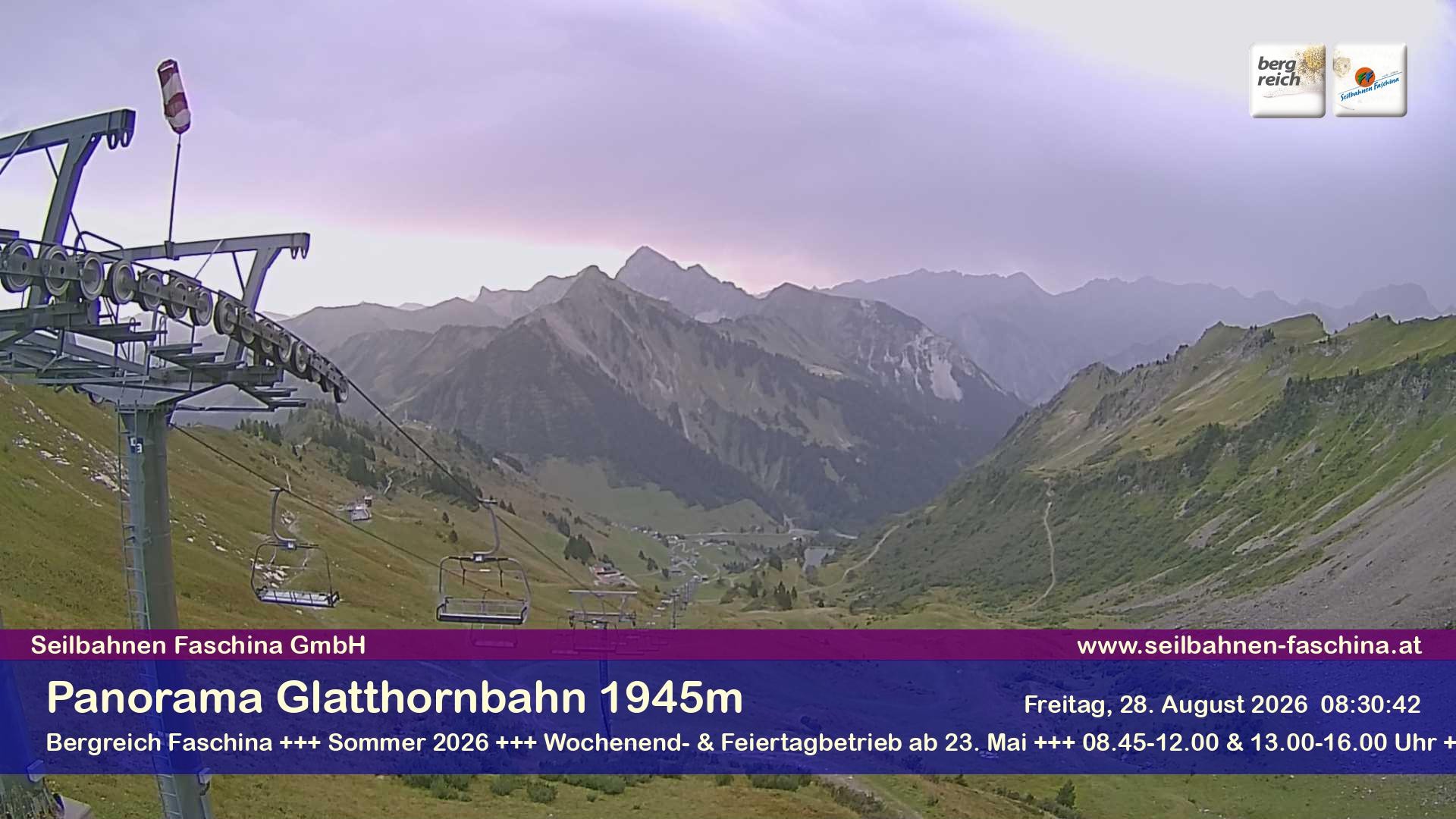 Archiv Foto Webcam Panoramablick von der Glatthornbahn