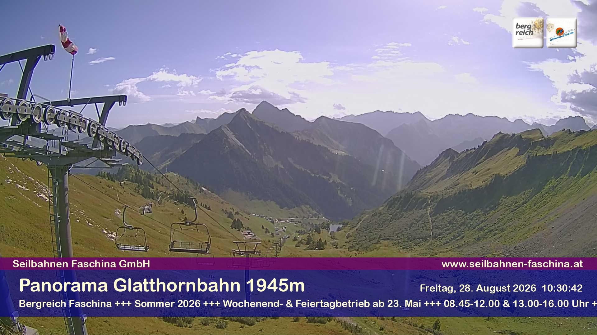 Archiv Foto Webcam Panoramablick von der Glatthornbahn