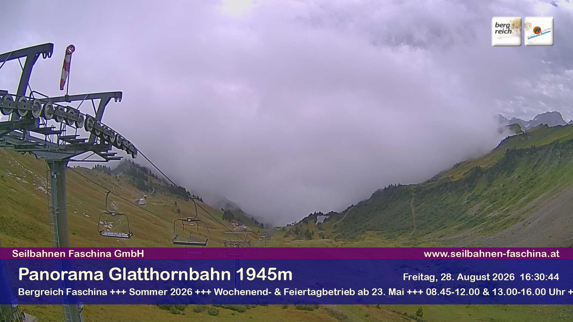 Archiv Foto Webcam Panoramablick von der Glatthornbahn