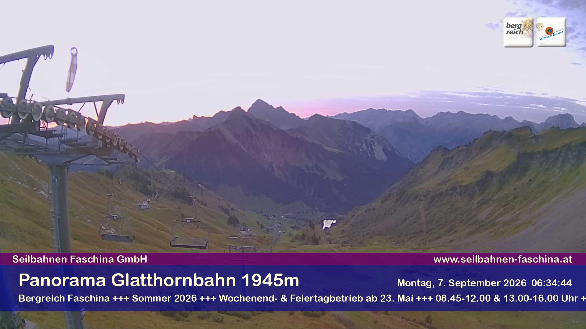 Archiv Foto Webcam Panoramablick von der Glatthornbahn