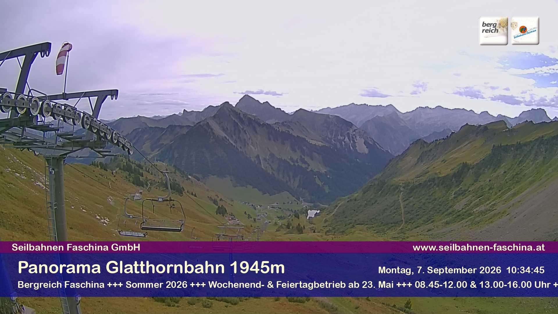 Archiv Foto Webcam Panoramablick von der Glatthornbahn