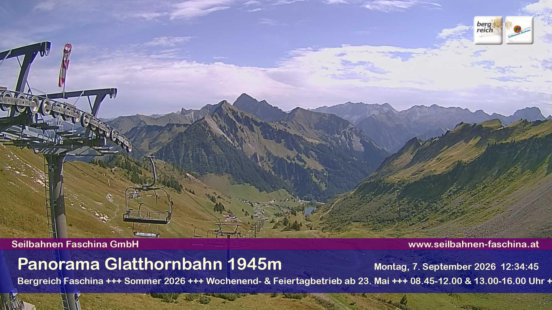 Archiv Foto Webcam Panoramablick von der Glatthornbahn