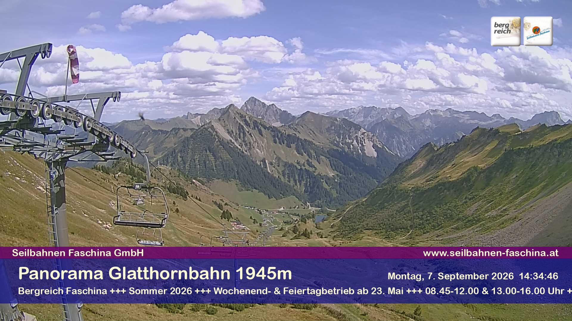 Archiv Foto Webcam Panoramablick von der Glatthornbahn