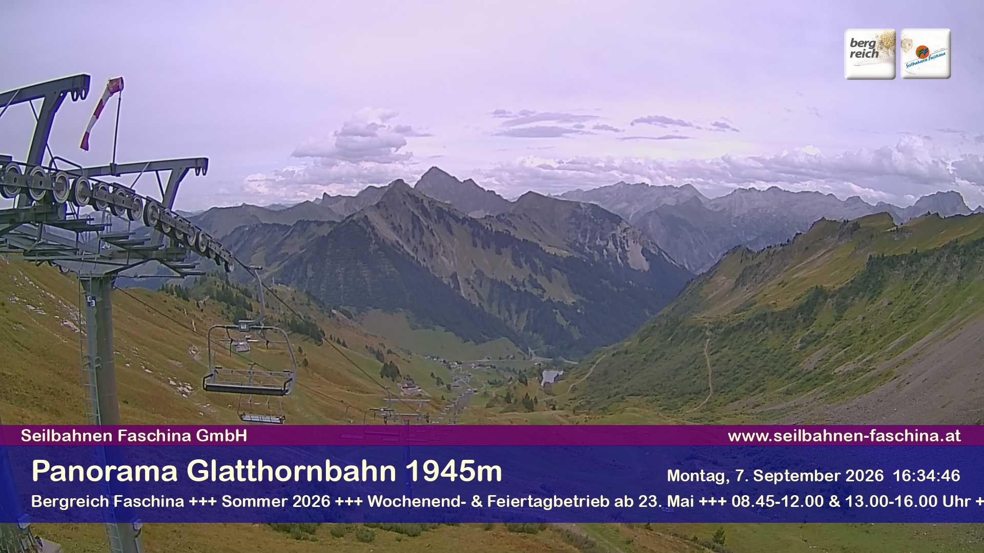 Archiv Foto Webcam Panoramablick von der Glatthornbahn