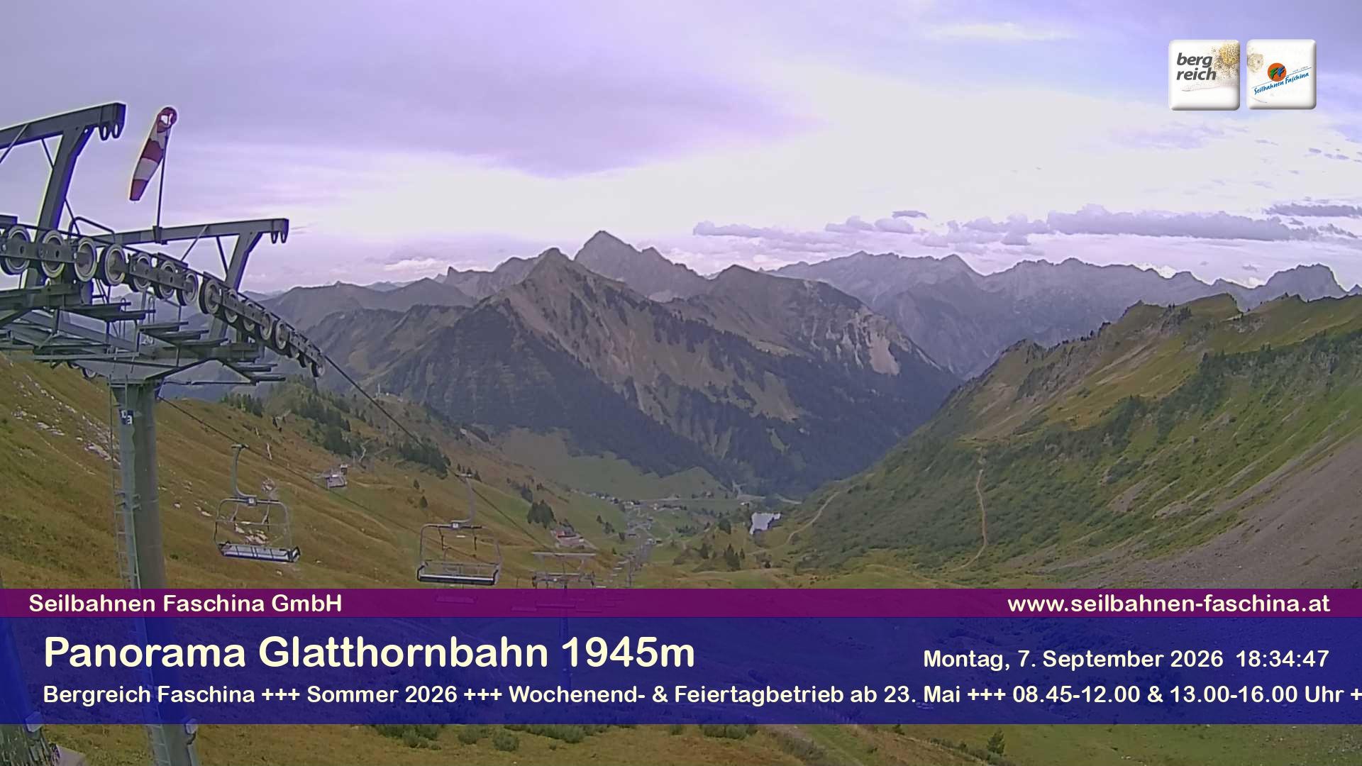 Archiv Foto Webcam Panoramablick von der Glatthornbahn