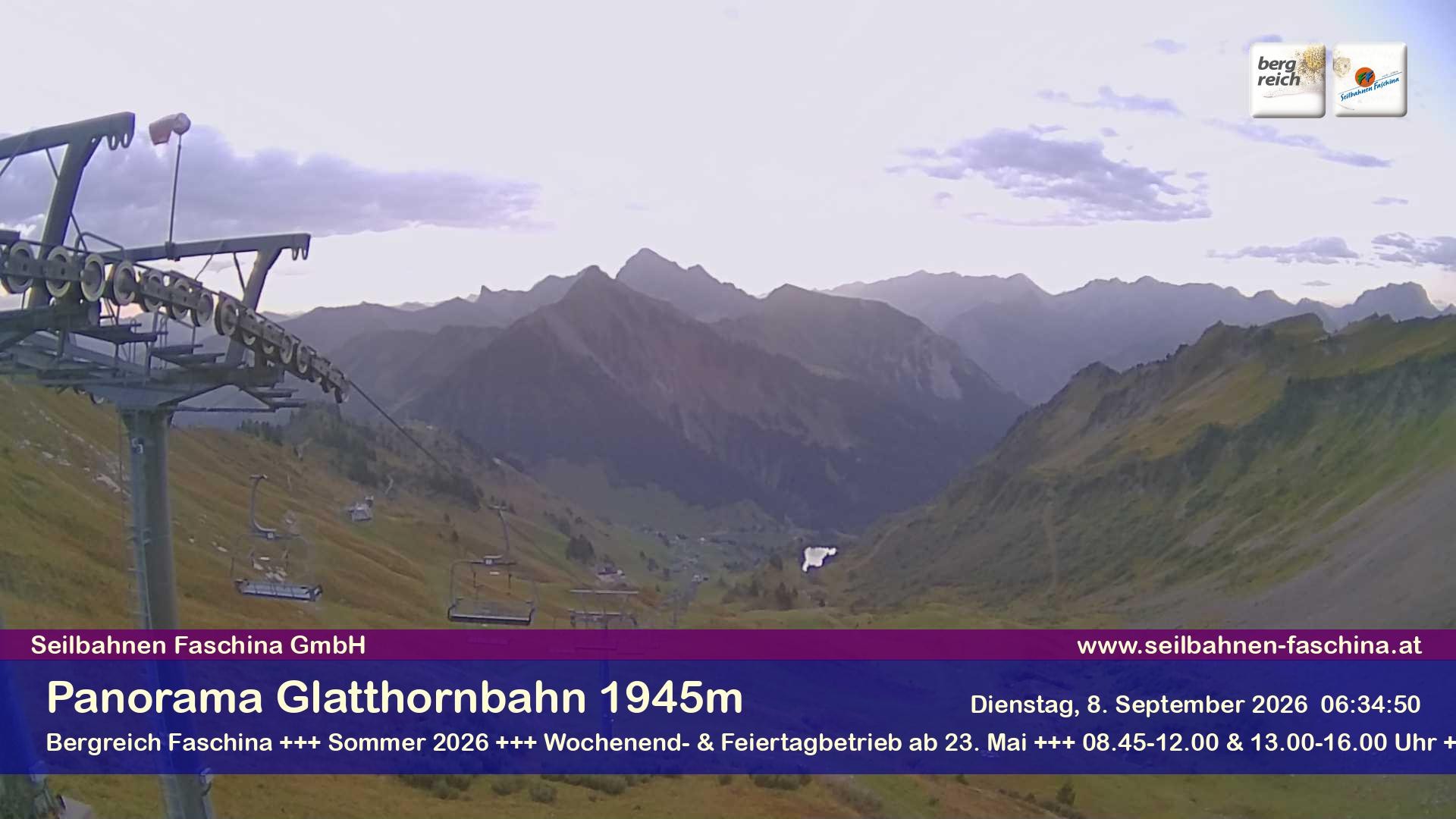 Archiv Foto Webcam Panoramablick von der Glatthornbahn