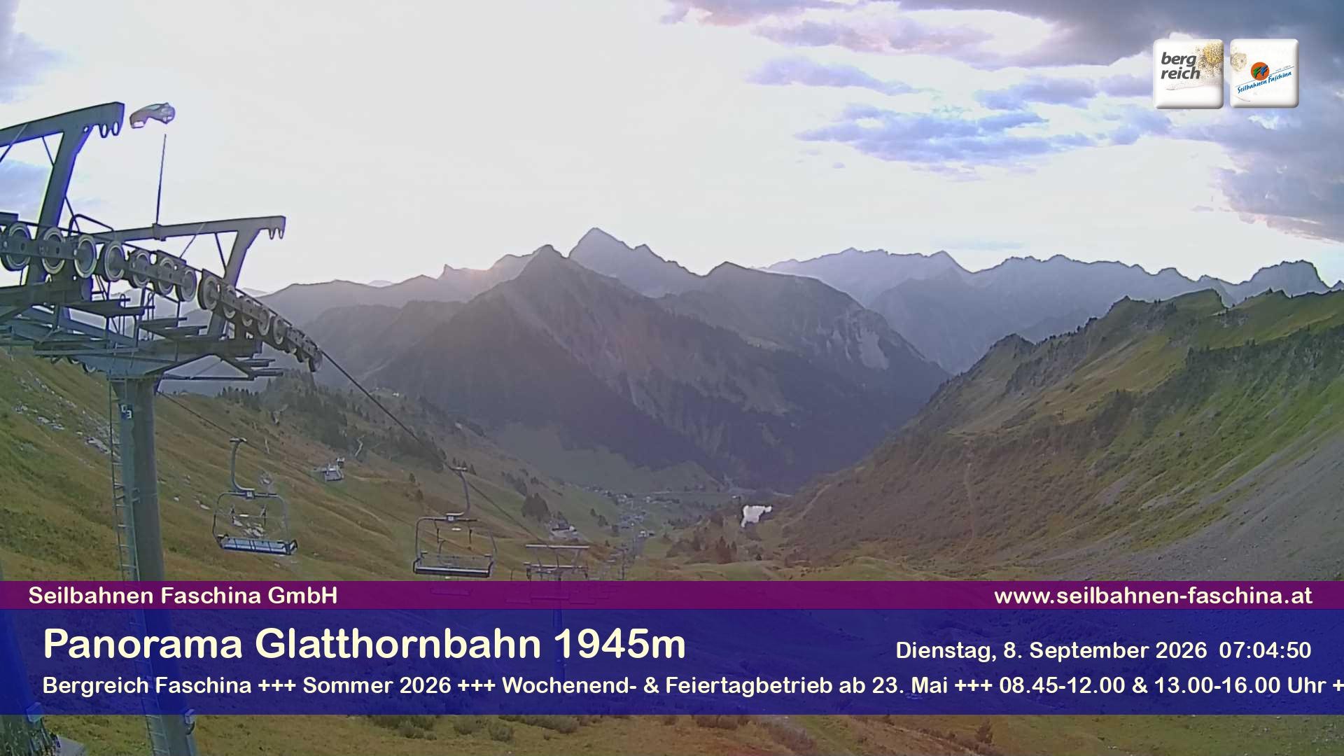 Archiv Foto Webcam Panoramablick von der Glatthornbahn