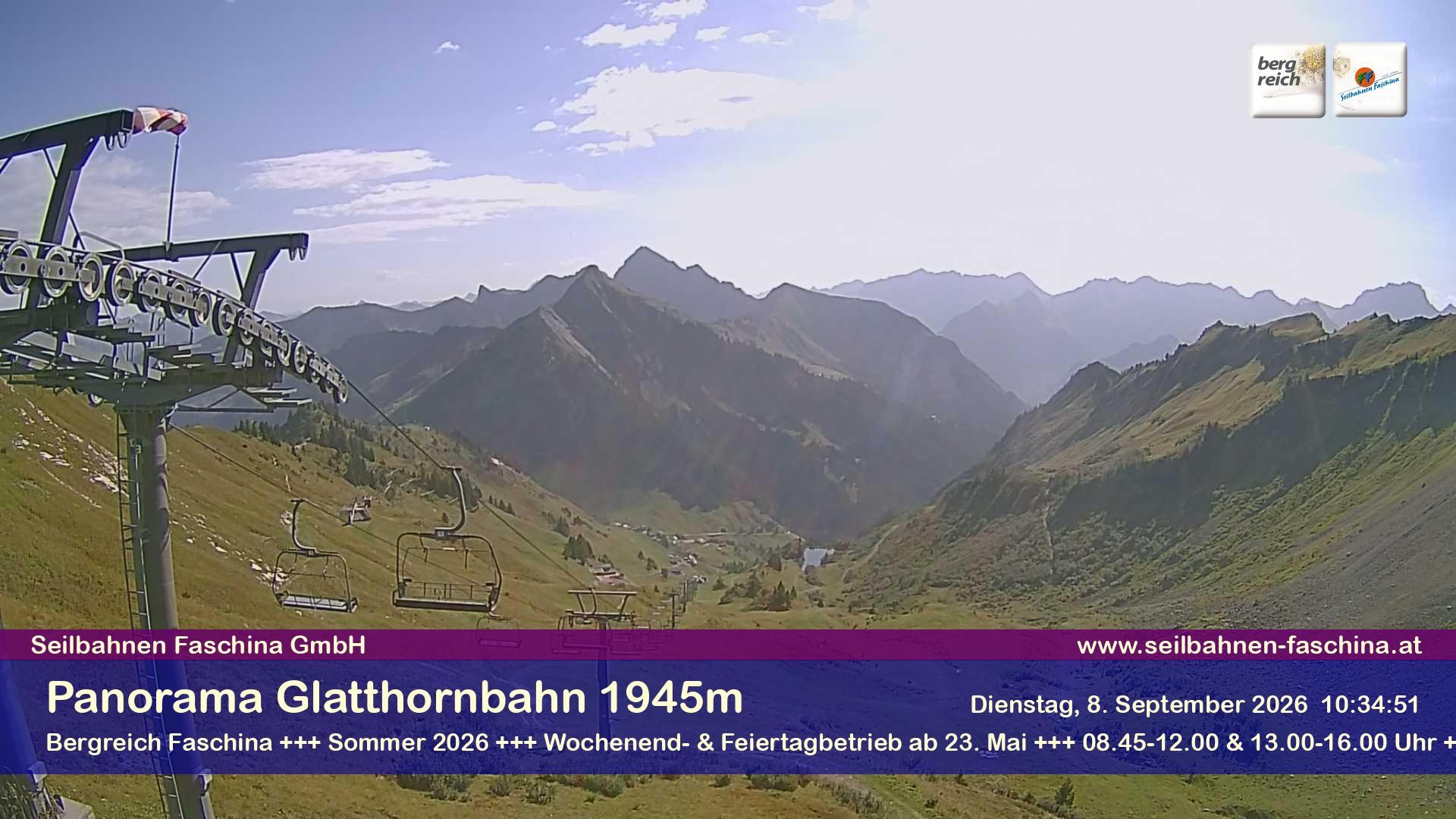 Archiv Foto Webcam Panoramablick von der Glatthornbahn