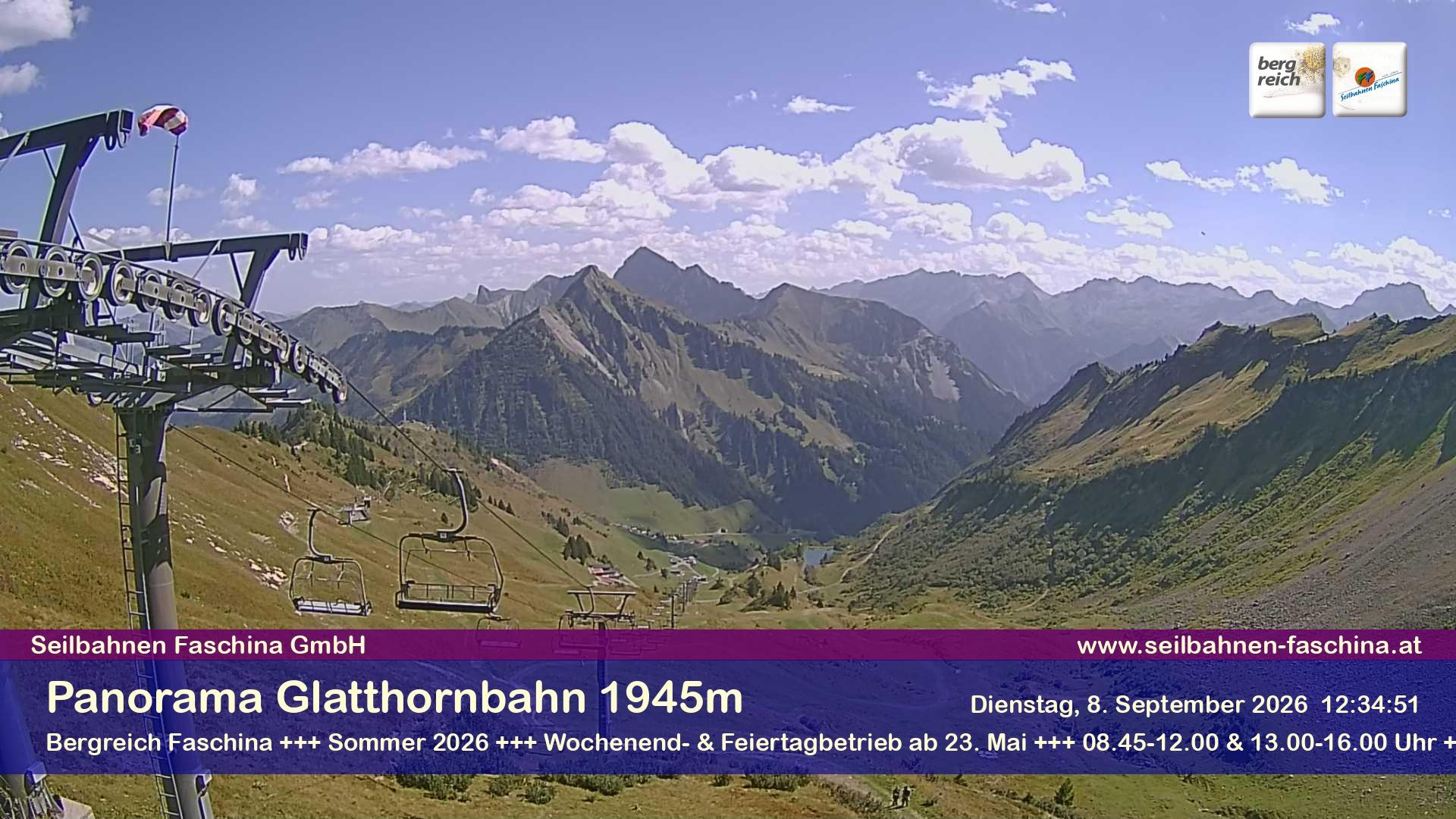 Archiv Foto Webcam Panoramablick von der Glatthornbahn