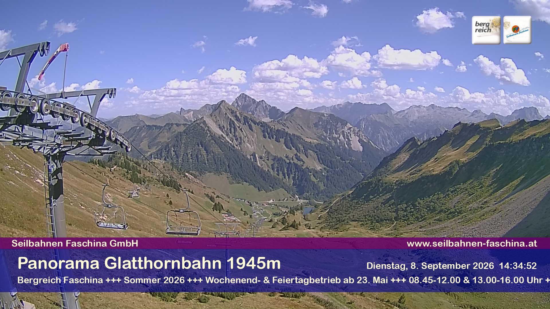 Archiv Foto Webcam Panoramablick von der Glatthornbahn