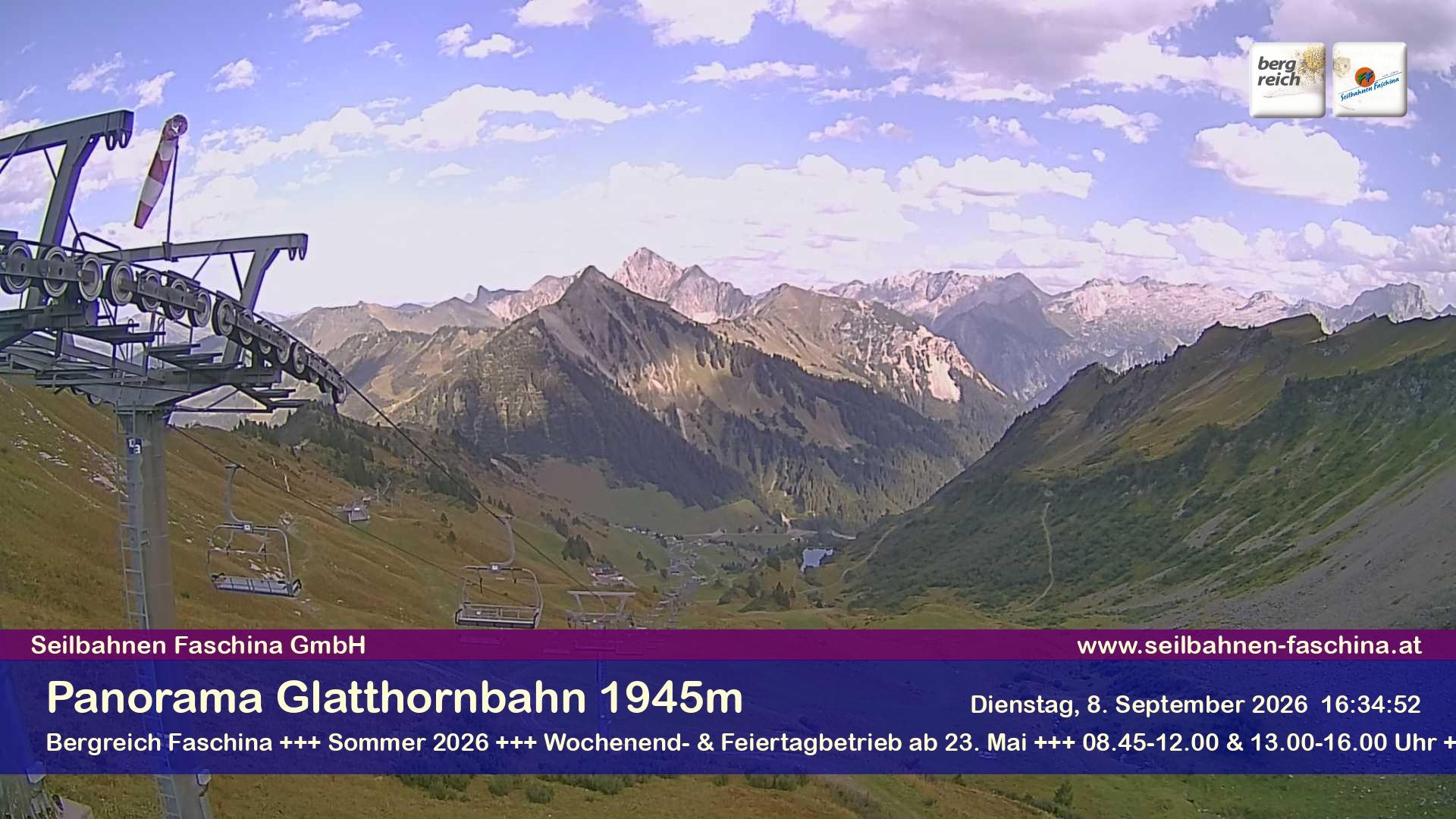 Archiv Foto Webcam Panoramablick von der Glatthornbahn