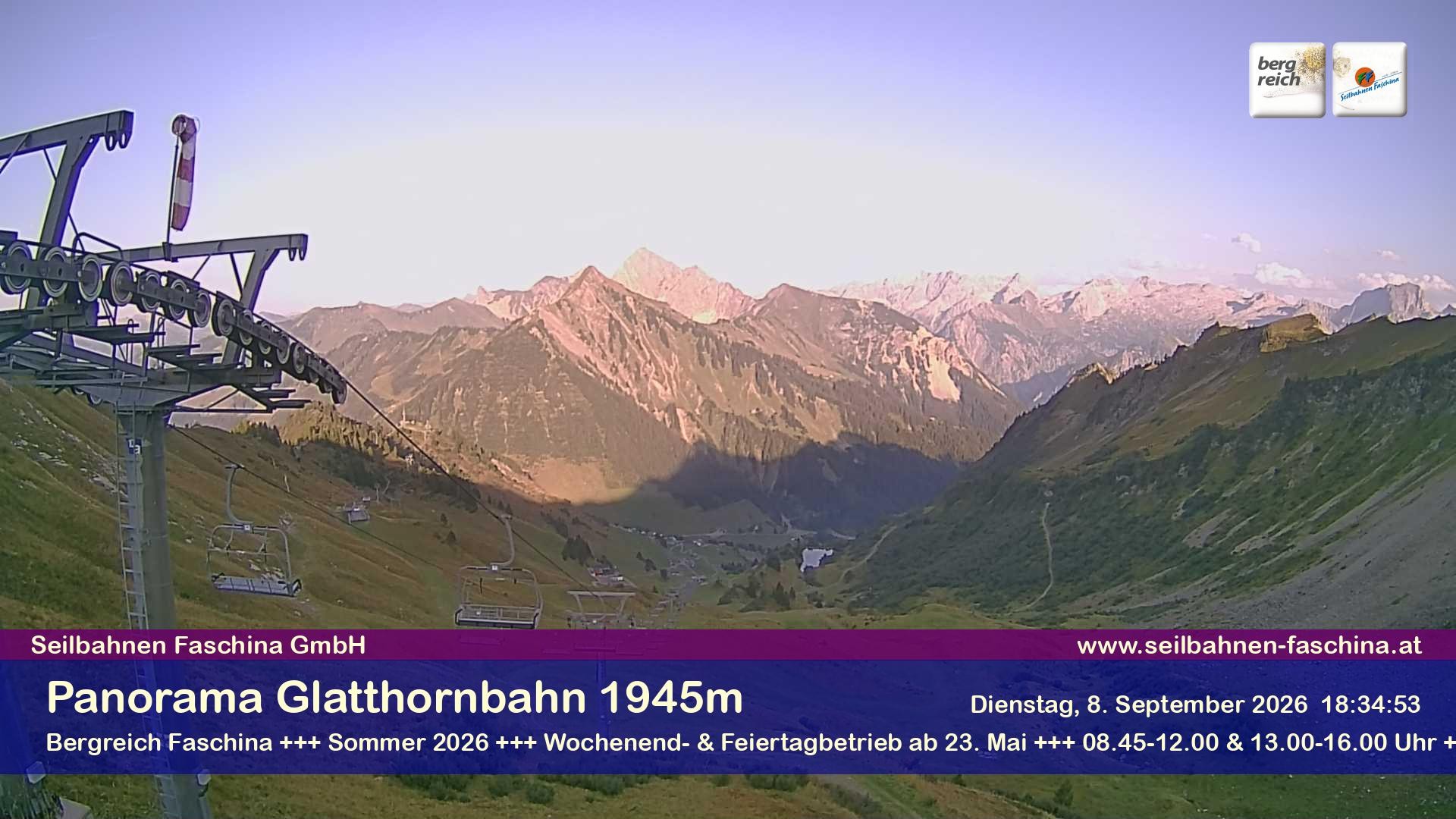 Archiv Foto Webcam Panoramablick von der Glatthornbahn