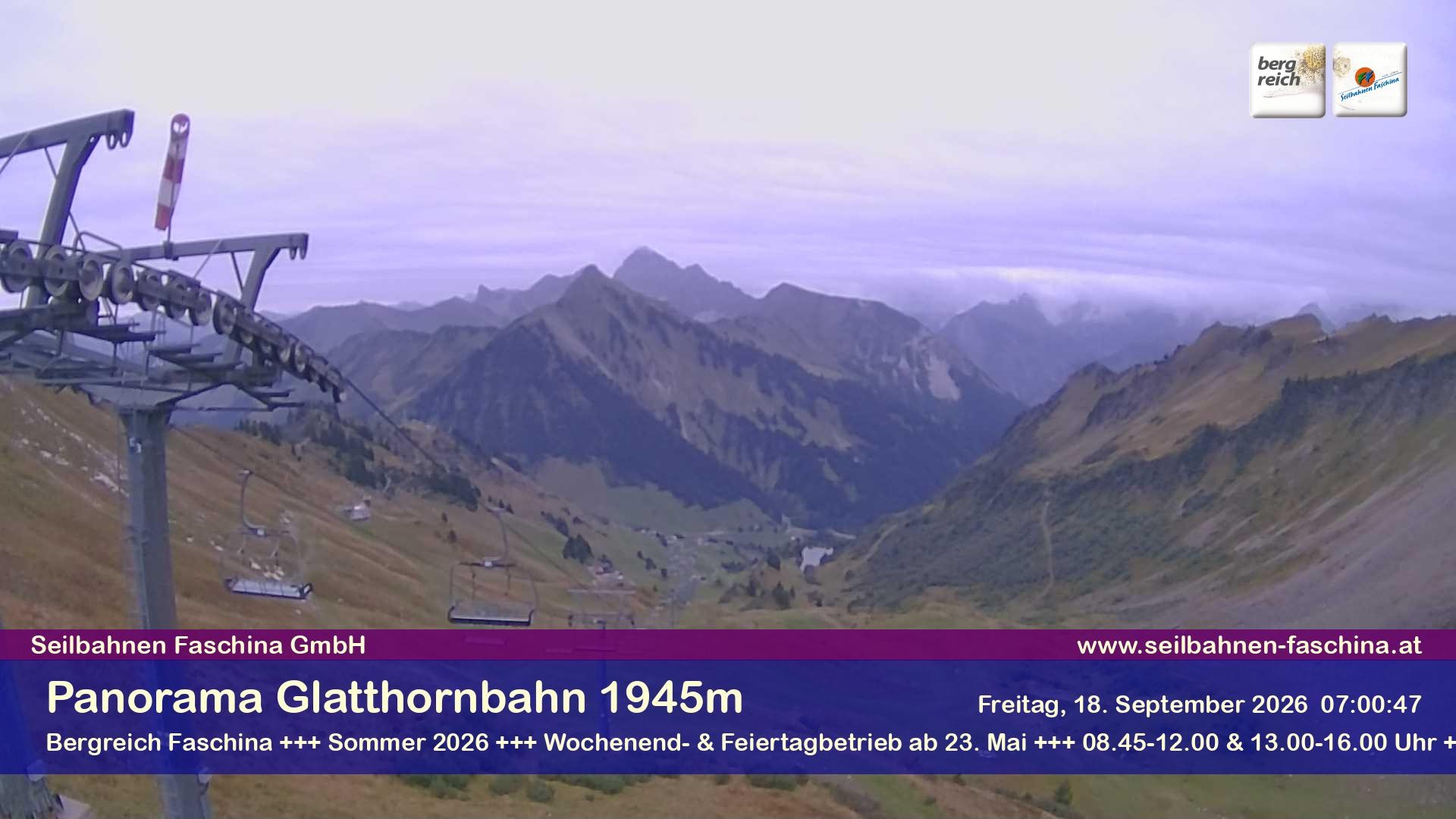 Archiv Foto Webcam Panoramablick von der Glatthornbahn