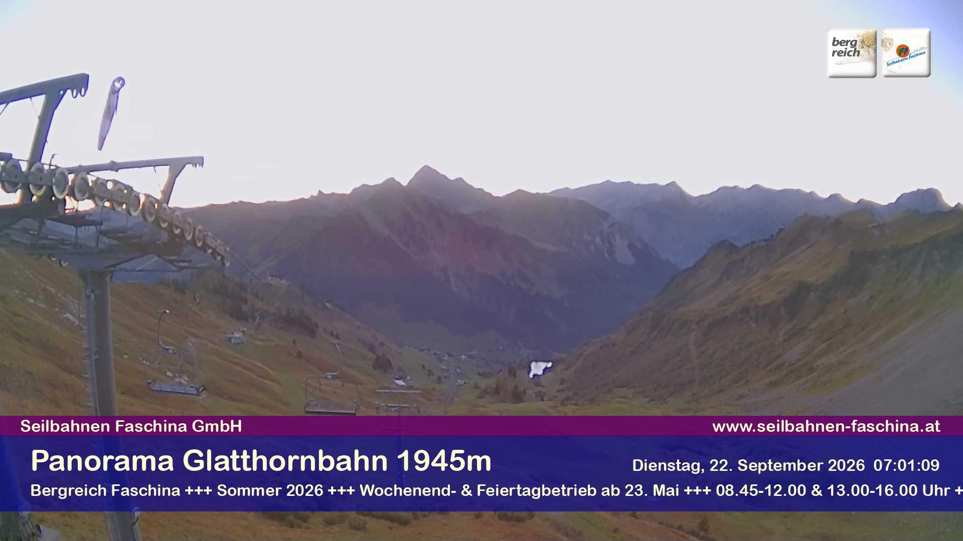 Archiv Foto Webcam Panoramablick von der Glatthornbahn