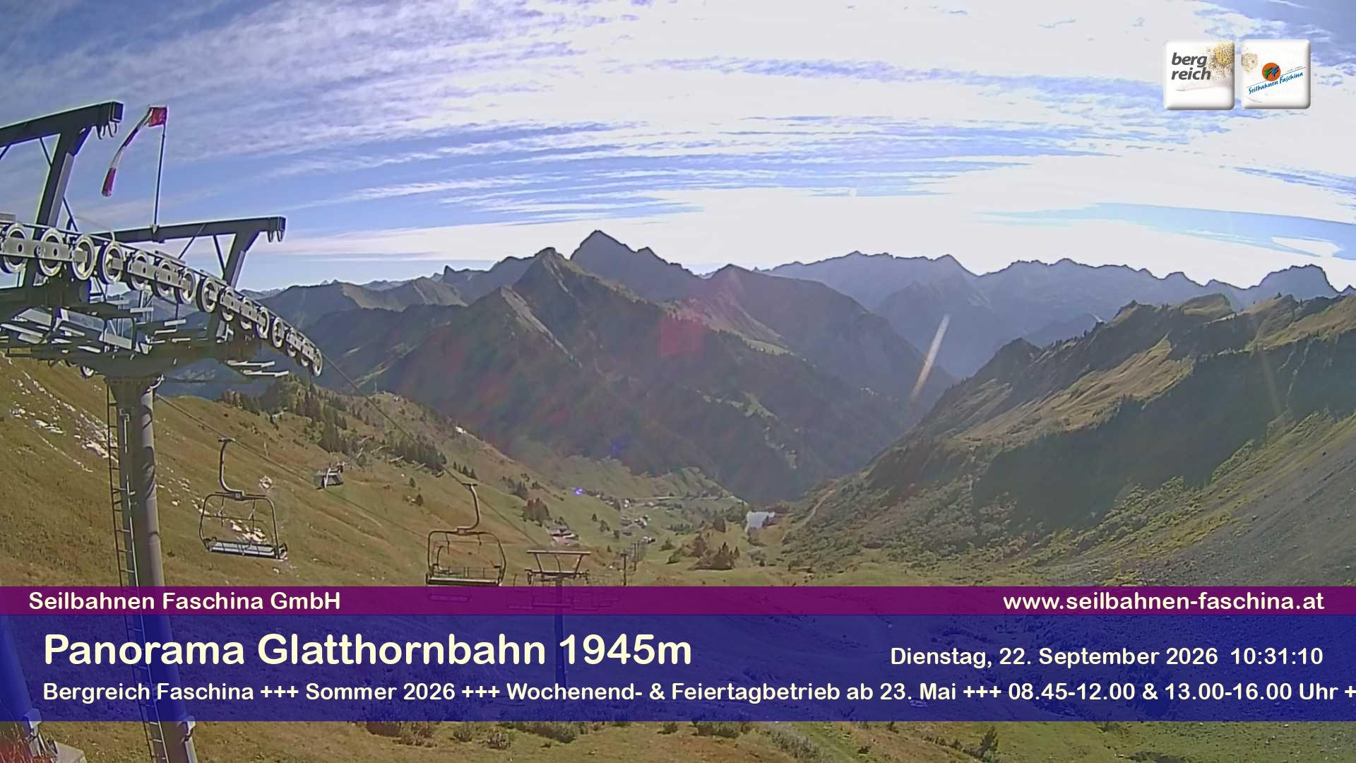 Archiv Foto Webcam Panoramablick von der Glatthornbahn