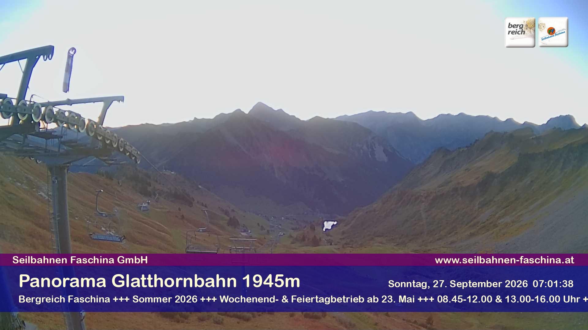 Archiv Foto Webcam Panoramablick von der Glatthornbahn