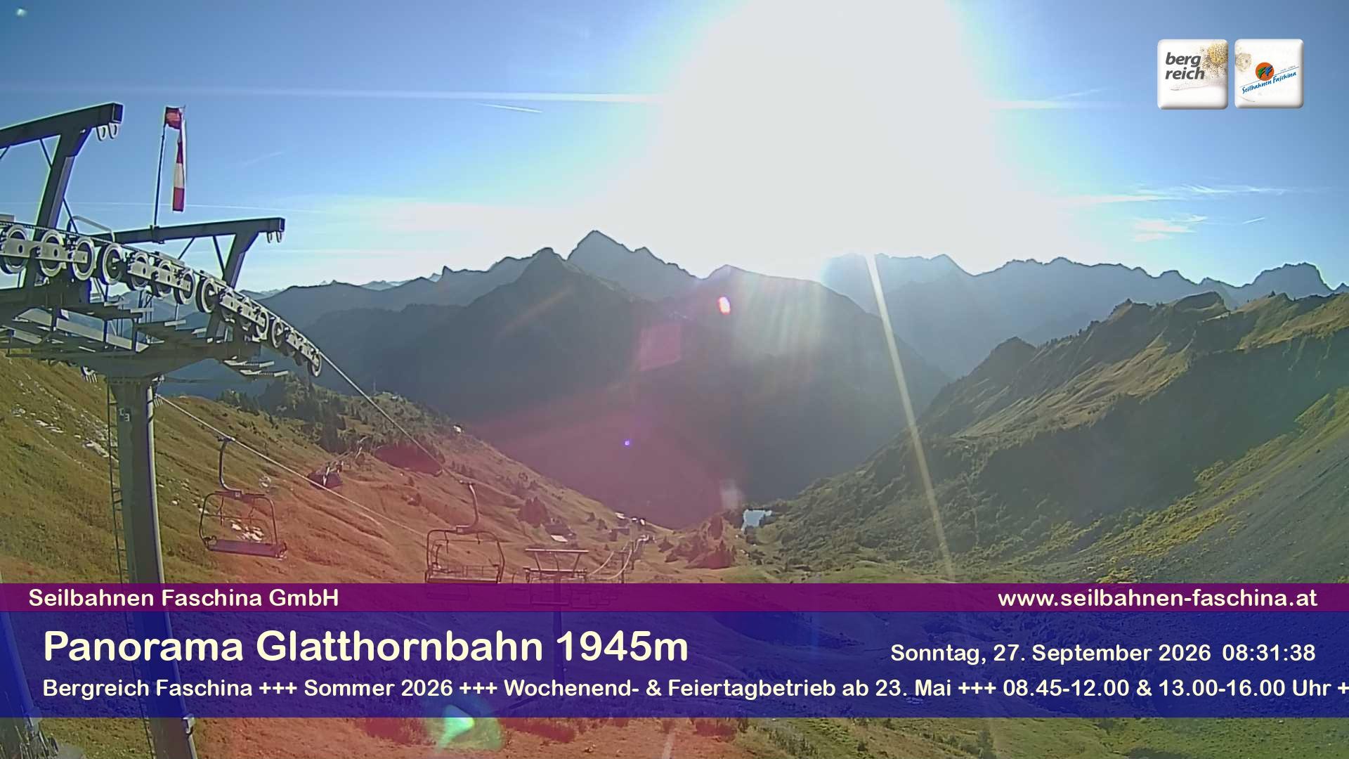 Archiv Foto Webcam Panoramablick von der Glatthornbahn