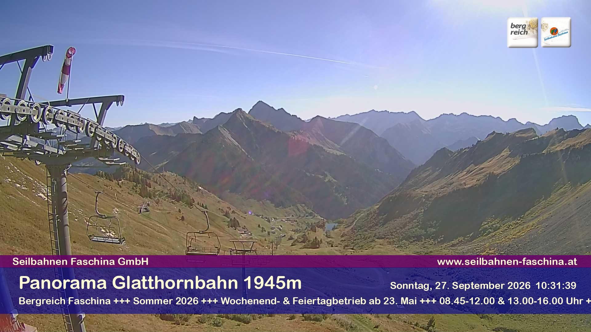 Archiv Foto Webcam Panoramablick von der Glatthornbahn