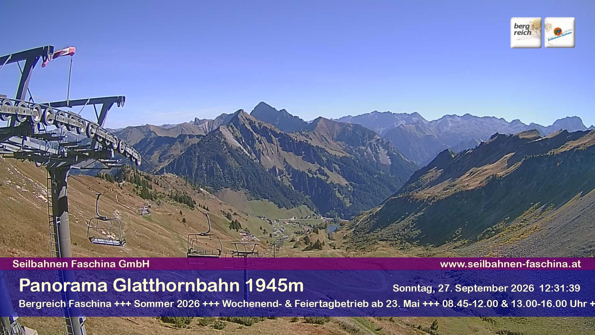 Archiv Foto Webcam Panoramablick von der Glatthornbahn