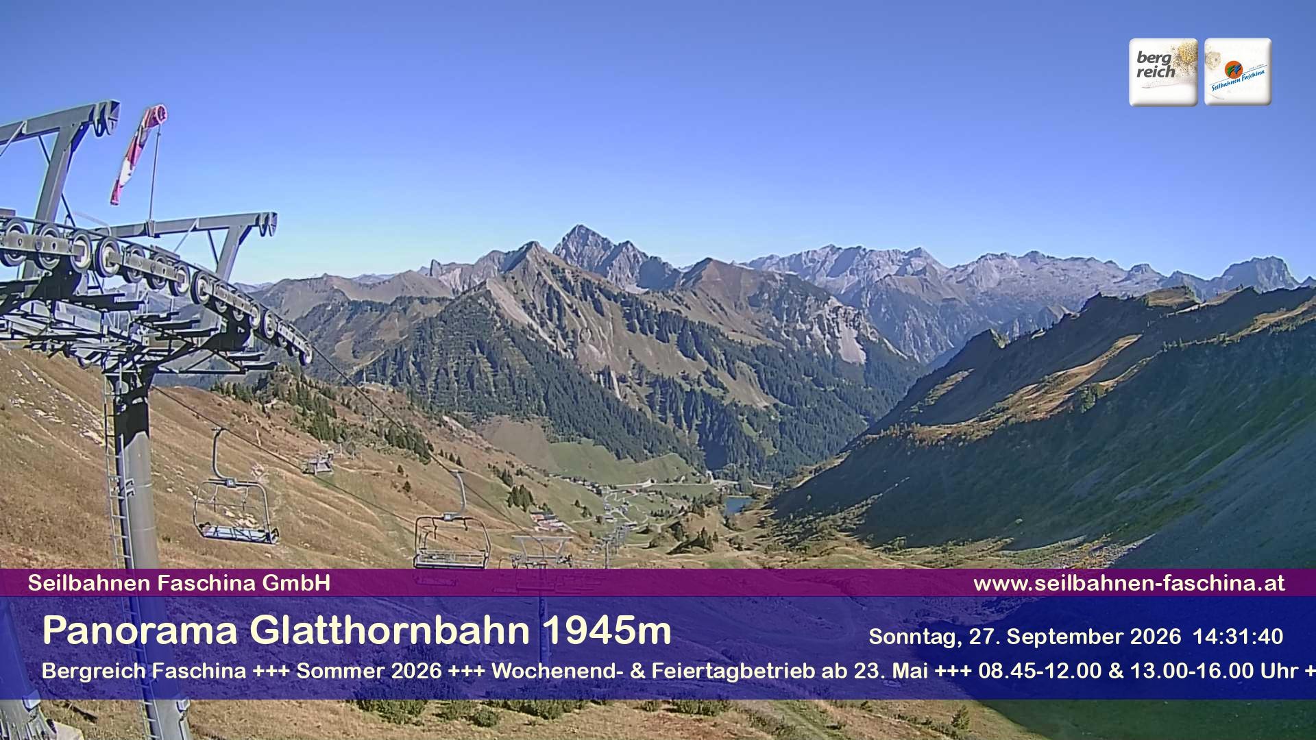 Archiv Foto Webcam Panoramablick von der Glatthornbahn