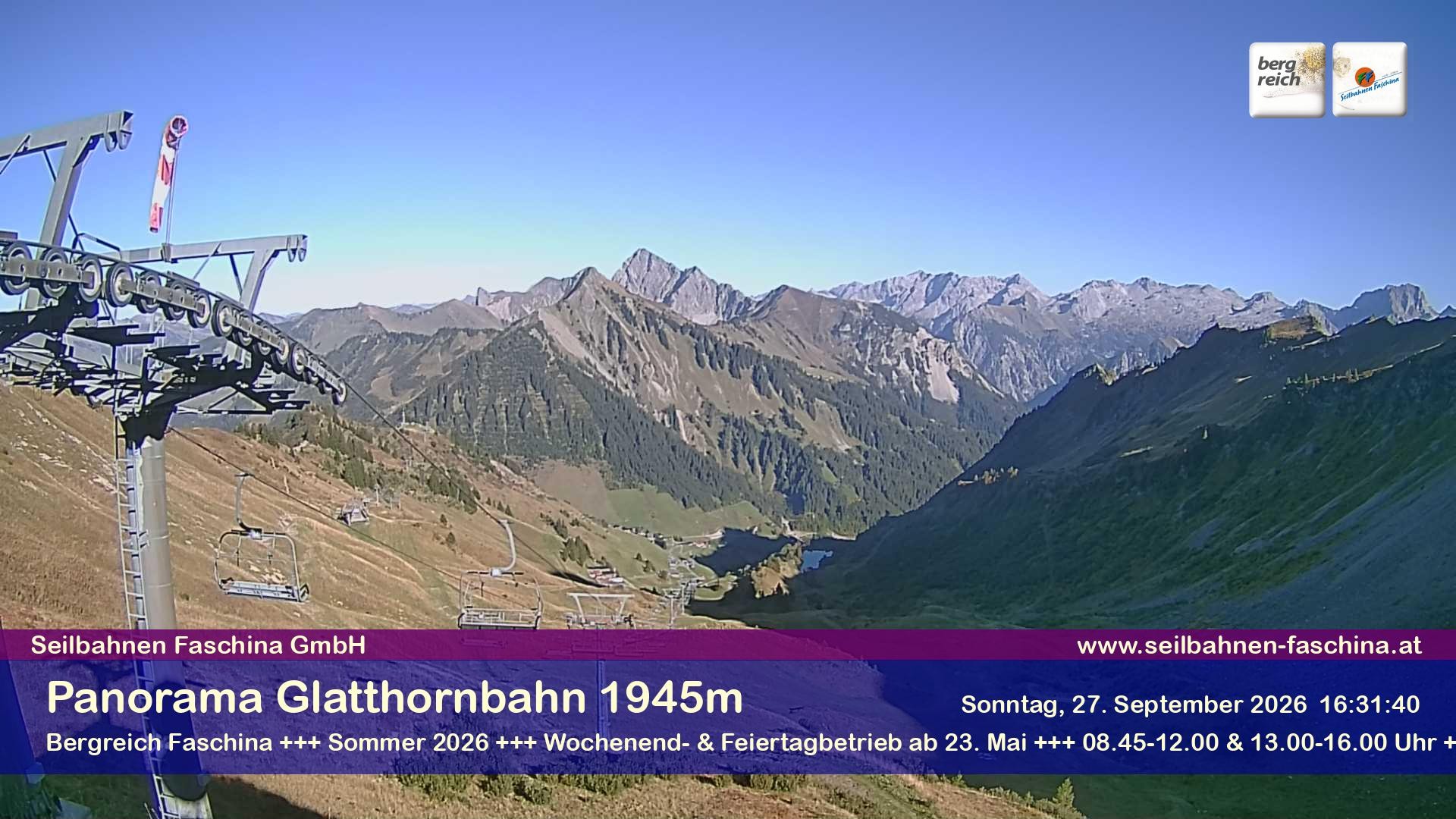 Archiv Foto Webcam Panoramablick von der Glatthornbahn