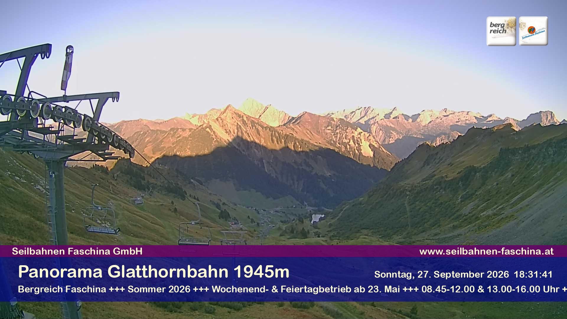 Archiv Foto Webcam Panoramablick von der Glatthornbahn