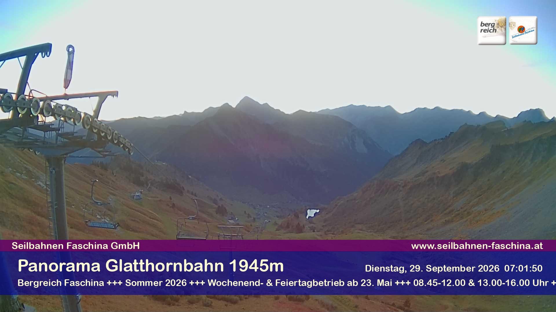 Archiv Foto Webcam Panoramablick von der Glatthornbahn